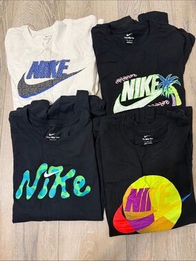 Nike Multicolor Graphic Tee Bundle - Black, White, Neon